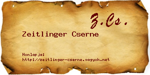 Zeitlinger Cserne névjegykártya